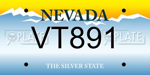 VT891 Nevada License Plate