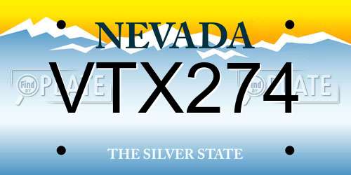 VTX274 Nevada License Plate