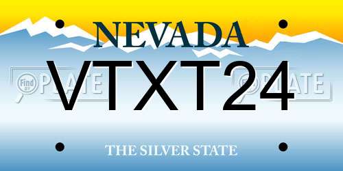 VTXT24 Nevada License Plate