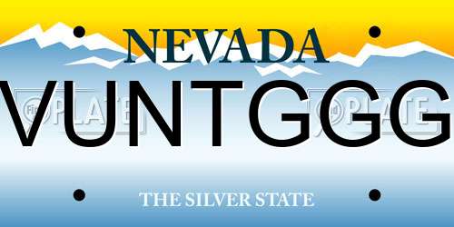 VUNTGGG Nevada License Plate