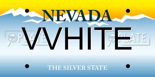 VVHITE Nevada License Plate