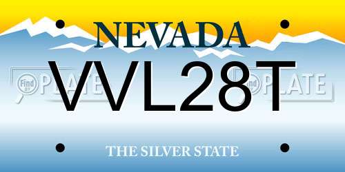 VVL28T Nevada License Plate