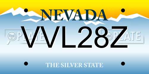 VVL28Z Nevada License Plate