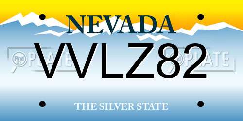 VVLZ82 Nevada License Plate