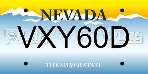 VXY60D Nevada License Plate
