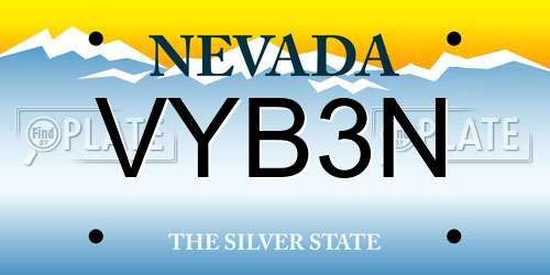 VYB3N Nevada License Plate