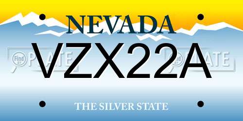 VZX22A Nevada License Plate