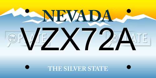 VZX72A Nevada License Plate