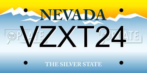 VZXT24 Nevada License Plate