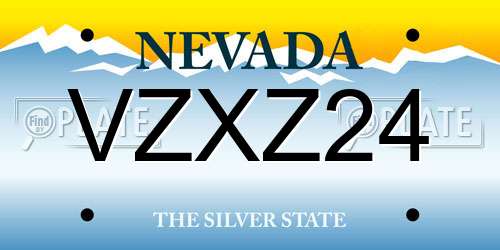 VZXZ24 Nevada License Plate
