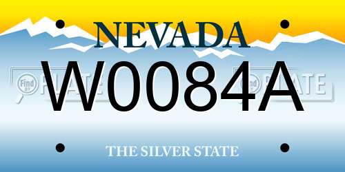 W0084A Nevada License Plate