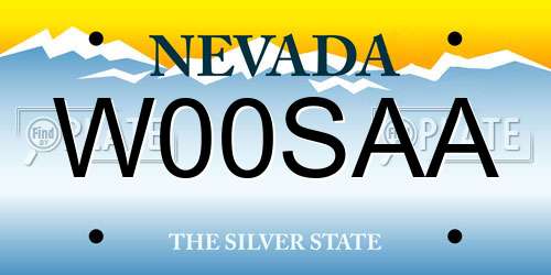 W00SAA Nevada License Plate