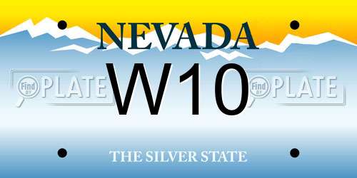 W10 Nevada License Plate