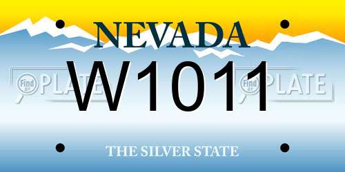 W1011 Nevada License Plate