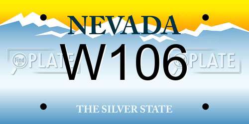 W106 Nevada License Plate