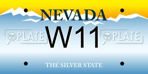 W11 Nevada License Plate