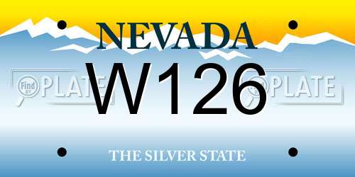 W126 Nevada License Plate