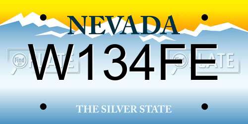 W134FE Nevada License Plate