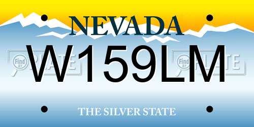 W159LM Nevada License Plate