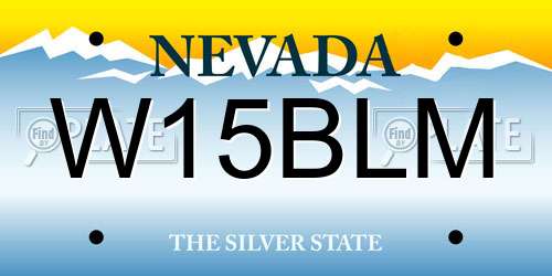 W15BLM Nevada License Plate
