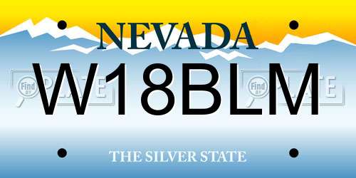 W18BLM Nevada License Plate