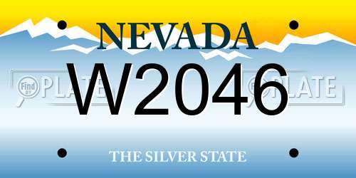 W2046 Nevada License Plate