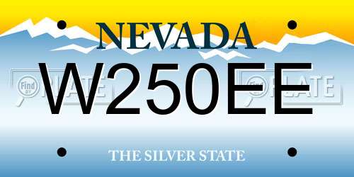 W250EE Nevada License Plate