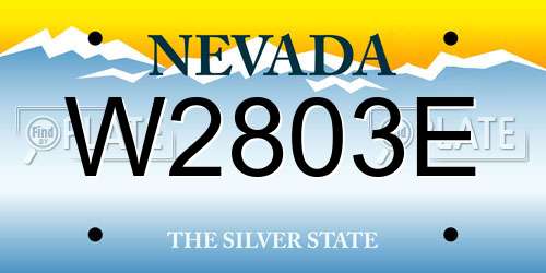 W2803E Nevada License Plate