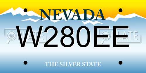 W280EE Nevada License Plate
