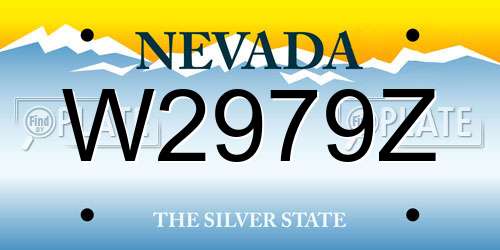 W2979Z Nevada License Plate