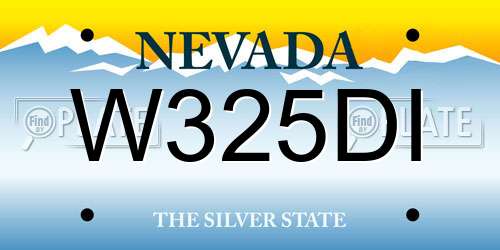 W325DI Nevada License Plate