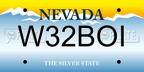 W32BOI Nevada License Plate