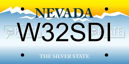W32SDI Nevada License Plate