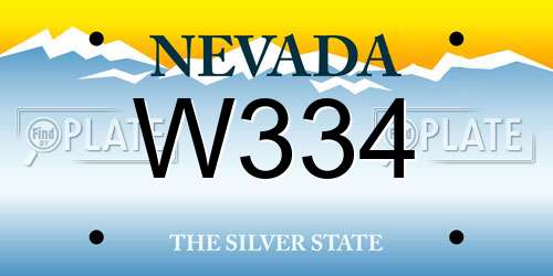 W334 Nevada License Plate