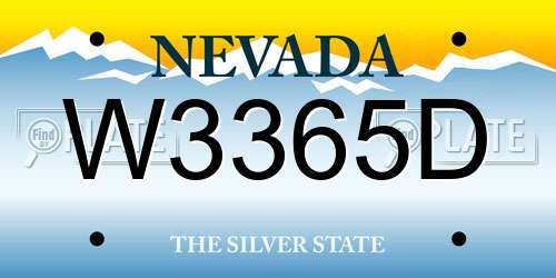 W3365D Nevada License Plate