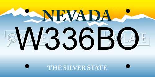 W336BO Nevada License Plate