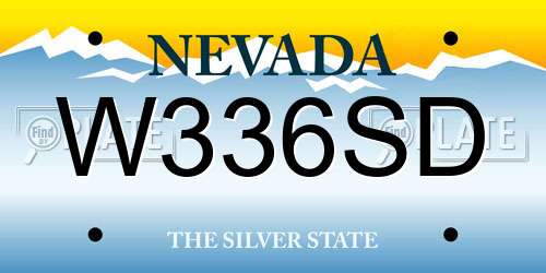 W336SD Nevada License Plate