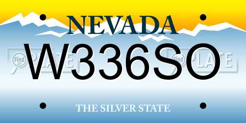 W336SO Nevada License Plate