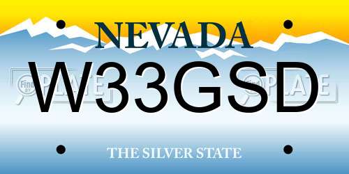 W33GSD Nevada License Plate