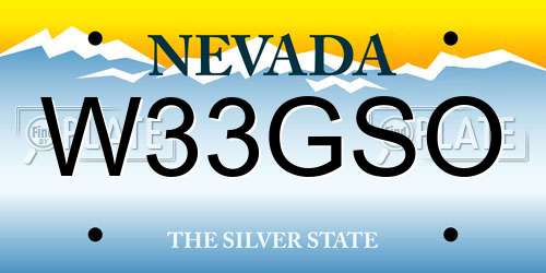 W33GSO Nevada License Plate