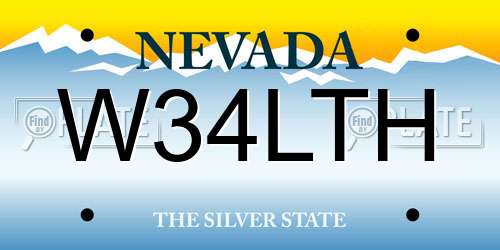 W34LTH Nevada License Plate