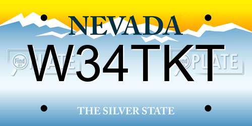 W34TKT Nevada License Plate