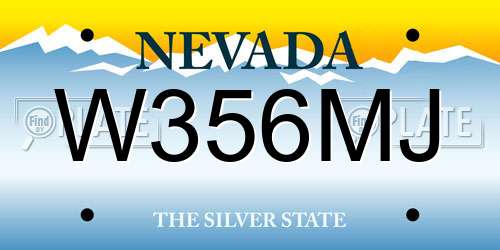 W356MJ Nevada License Plate