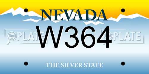 W364 Nevada License Plate