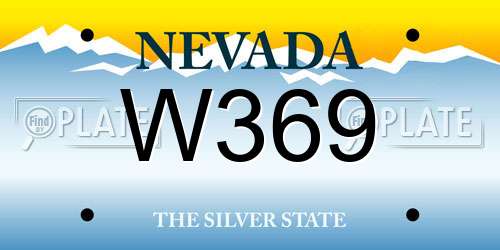 W369 Nevada License Plate