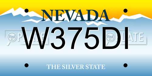 W375DI Nevada License Plate