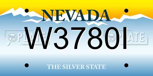 W3780I Nevada License Plate