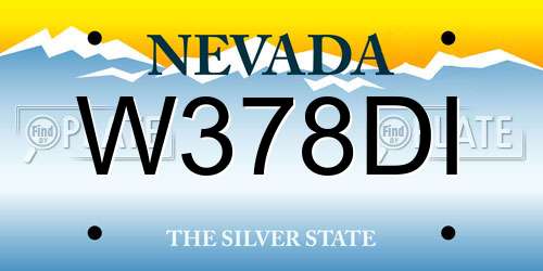 W378DI Nevada License Plate