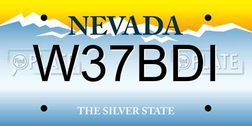 W37BDI Nevada License Plate