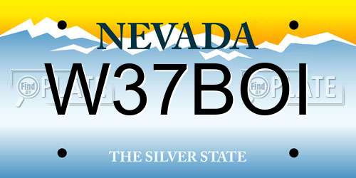 W37BOI Nevada License Plate
